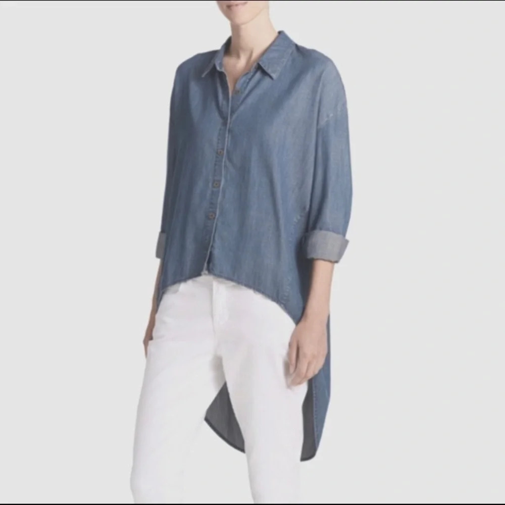 Eileen Fisher Project Denim High-Low Shirt Size S